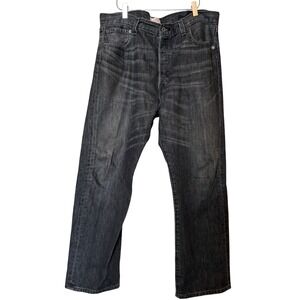 Levi's 501 Jeans Men Charcoal Wash Straight Fit Button Fly Denim SZ 38 x 30